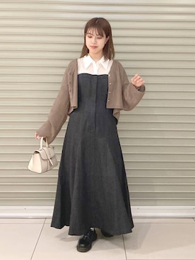 シャツドッキングフレアワンピース 972774を使った人気ファッション