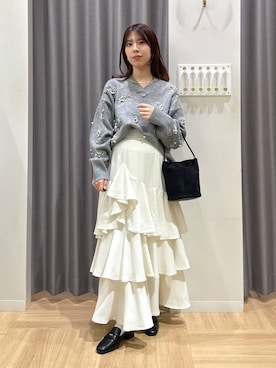 「アイテム（チョーカー）」を使った、みゆみゆさん（レディース・154cm）の秋コーディネート