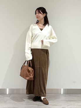 「アイテム（チョーカー）」を使った、みゆみゆさん（レディース・154cm）の冬コーディネート