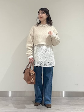 「アイテム（チョーカー）」を使った、みゆみゆさん（レディース・154cm）の冬コーディネート