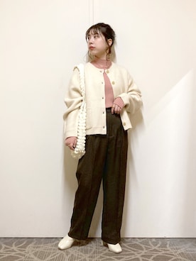 「LOWRYS FARM（ローリーズファーム）のストレッチヒールブーツ　851418（ブーツ）」を使った、みゆみゆさん（レディース・154cm）の冬コーディネート