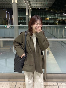 「アイテム（ミリタリージャケット）」を使った、みゆみゆさん（レディース・154cm・20代）の秋コーディネート