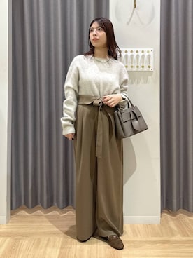 「アイテム（チョーカー）」を使った、みゆみゆさん（レディース・154cm）の秋コーディネート