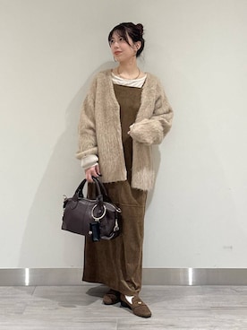 「アイテム（チョーカー）」を使った、みゆみゆさん（レディース・154cm）の冬コーディネート