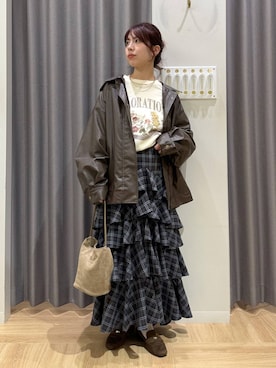 「アイテム（チョーカー）」を使った、みゆみゆさん（レディース・154cm・20代）の秋コーディネート