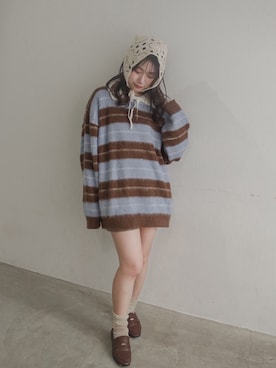 「ニット/セーター」｜Haru ⌇低身長コーデさん（レディース・148cm）の秋コーディネート