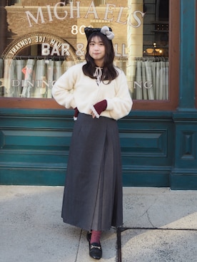 「アイテム（ローファー）」を使った、Haru ⌇低身長コーデさん（レディース・148cm）の冬コーディネート