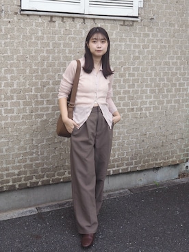 「アイテム（ローファー）」を使った、Haru ⌇低身長淡色女子さん（レディース・148cm）の秋コーディネート