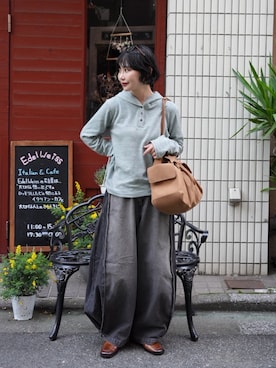 「Unblend（アンブレンド）のアイテム」を使った、オクユウカさん（レディース・159cm）の春コーディネート