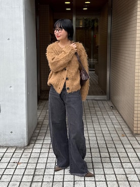 「アイテム（カーディガン/ボレロ）」を使った、オクユウカさん（レディース・159cm）の秋コーディネート