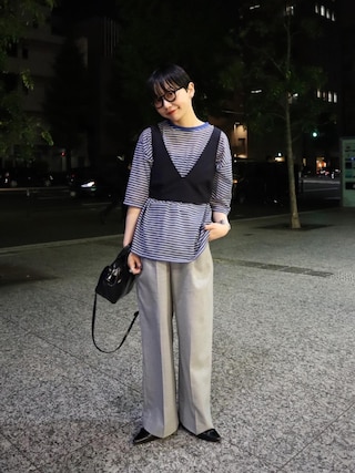 6（ロク）の「＜6(ROKU)＞WOOL BACK V NECK PULLOVER/カットソー