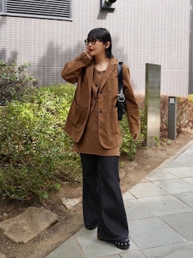「アイテム（その他アウター）」を使った、オクユウカさん（レディース・159cm）の秋コーディネート