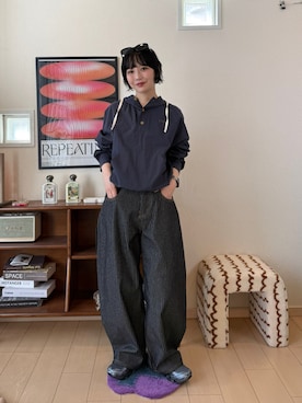 「アイテム（ブルゾン）」を使った、オクユウカさん（レディース・159cm）の春コーディネート