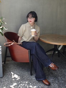 「KBF（ケイビーエフ）のアイテム」を使った、オクユウカさん（レディース・159cm）の春コーディネート