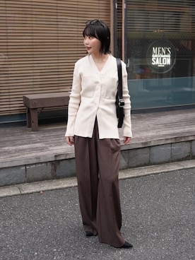 「アイテム（チョーカー）」を使った、オクユウカさん（レディース・159cm）の秋コーディネート