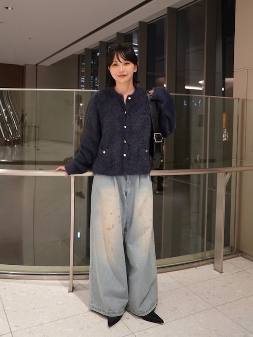 メゾンスペシャル Maison special ブラックデニムワイドパンツ MAISON