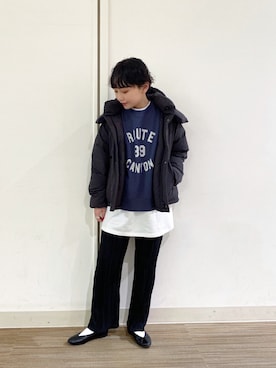 「URBANRESEARCH」｜「アイテム（ダウンジャケット/コート）」を使った、オクユウカさん（レディース・159cm）の秋コーディネート