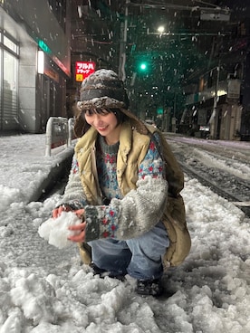 「ダウンベスト」｜オクユウカさん（レディース・159cm）の冬コーディネート
