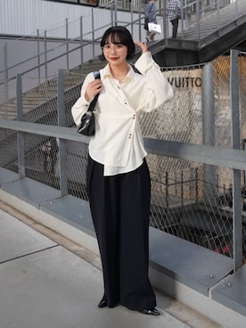 「アイテム（チョーカー）」を使った、オクユウカさん（レディース・159cm）の春コーディネート