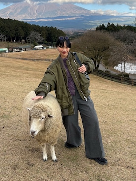 「アイテム（ショルダーバッグ）」を使った、オクユウカさん（レディース・159cm）の秋コーディネート