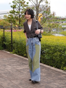 「アイテム（トップス）」を使った、オクユウカさん（レディース・159cm）の春コーディネート