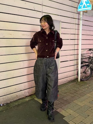「MARHEN.J(マルヘンジェイ)のARROW BAG(ショルダーバッグ)」を使った、オクユウカさん(レディース・159cm)の秋コーディネート