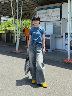 「アイテム（スニーカー）」を使った、オクユウカさん（レディース・159cm・20代）の夏コーディネート