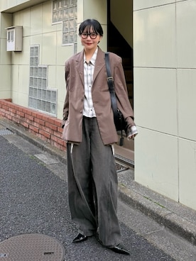 「アイテム（トップス）」を使った、オクユウカさん（レディース・159cm）の春コーディネート