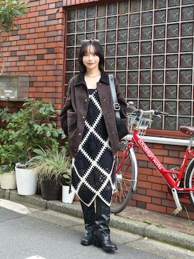 「OSOI（オソイ）のアイテム」を使った、オクユウカさん（レディース・159cm）の秋コーディネート
