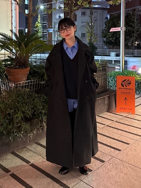 「アイテム（ベスト）」を使った、オクユウカさん（レディース・159cm・20代）の冬コーディネート