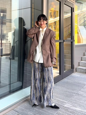 「Knuth Marf（クヌースマーフ）のアイテム」を使った、オクユウカさん（レディース・159cm）の春コーディネート