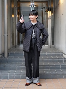 「アイテム（デニムパンツ）」を使った、オクユウカさん（レディース・159cm・20代）の秋コーディネート