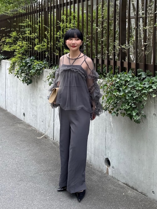 【ZOZO限定アイテム】all in one × decorative tulle tops　オールインワン×デコラティブチュールトップス