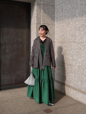 「Aunt Marie's（アントマリーズ）のアイテム」を使った、オクユウカさん（レディース・159cm）の春コーディネート