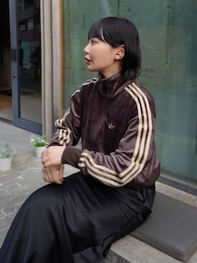 「アイテム（ジャージ）」を使った、オクユウカさん（レディース・159cm）の秋コーディネート