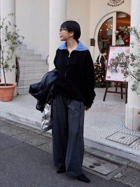 「アイテム（ピアス（両耳用））」を使った、オクユウカさん（レディース・159cm）の冬コーディネート