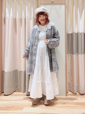 「レースアップシューズ」｜「アイテム（チュニック）」を使った、えりさん（レディース・150cm）の秋コーディネート