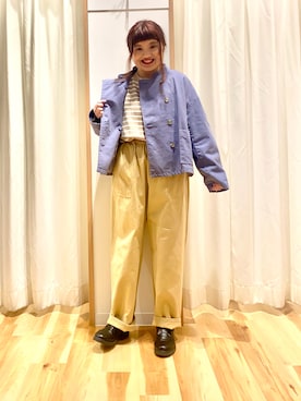 「ラベンダー」｜「アイテム（その他アウター）」を使った、えりさん（レディース・150cm）の冬コーディネート