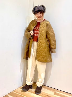 「チロリアンシューズ」｜「アイテム（ブルゾン）」を使った、えりさん（レディース・150cm）の秋コーディネート