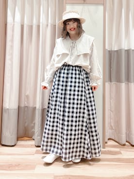「ゆべしコラボ」｜「アイテム（帽子）」を使った、えりさん（レディース・150cm）の春コーディネート