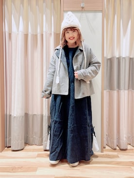 「スクエアトゥ」｜「アイテム（その他アウター）」を使った、えりさん（レディース・150cm）の冬コーディネート