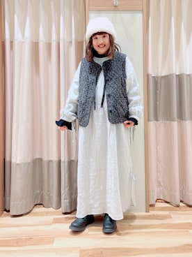 「Samansa Mos2（サマンサ モスモス）のアイテム（ブーツ）」を使った、えりさん（レディース・150cm）の冬コーディネート