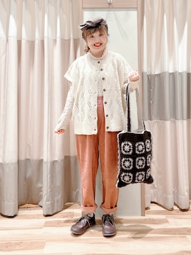 「メロートップス」｜「アイテム（その他シューズ）」を使った、えりさん（レディース・150cm）の秋コーディネート