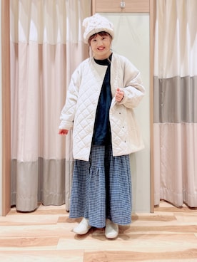 「スクエアトゥ」｜「アイテム（ブルゾン）」を使った、えりさん（レディース・150cm）の冬コーディネート