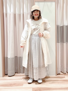 「レースアップシューズ」｜「アイテム（ブルゾン）」を使った、えりさん（レディース・150cm）の春コーディネート