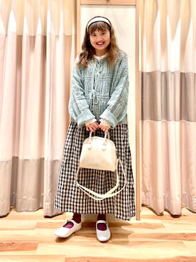 「kazumiコラボ」｜「アイテム（その他シューズ）」を使った、えりさん（レディース・150cm）の冬コーディネート