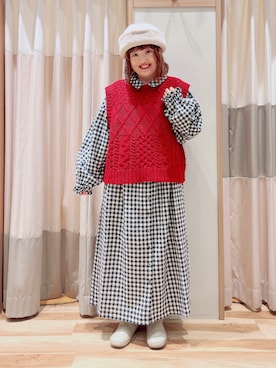 「ガーリーコーデ」｜「アイテム（ブーツ）」を使った、えりさん（レディース・150cm）の秋コーディネート