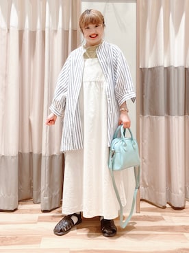 「メロートップス」｜「アイテム（ワンピース/ドレス）」を使った、えりさん（レディース・150cm）の春コーディネート