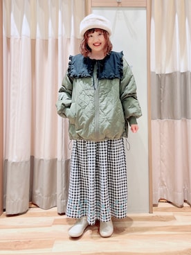 「スクエアトゥ」｜「アイテム（ブルゾン）」を使った、えりさん（レディース・150cm）の秋コーディネート