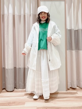 「レースアップシューズ」｜「アイテム（ブルゾン）」を使った、えりさん（レディース・150cm）の春コーディネート